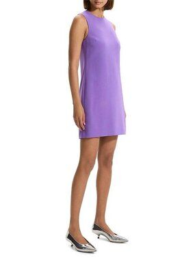 NEW THEORY Admiral Crepe Shift Dress Bright Peony Size 8